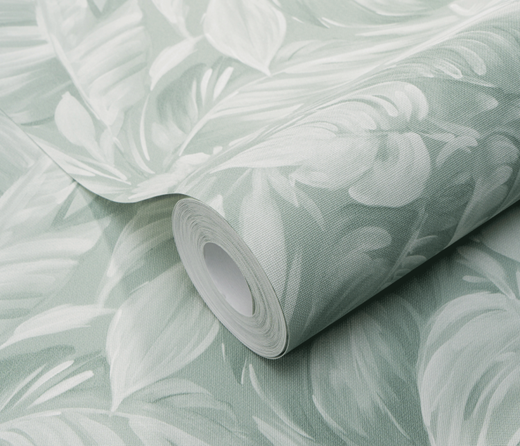 Tapeta ścienna na flizelinie turkusowa liście 10416-07