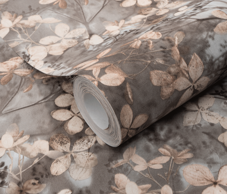 Tapeta ścienna na flizelinie beżowa listki 3D 10415-10