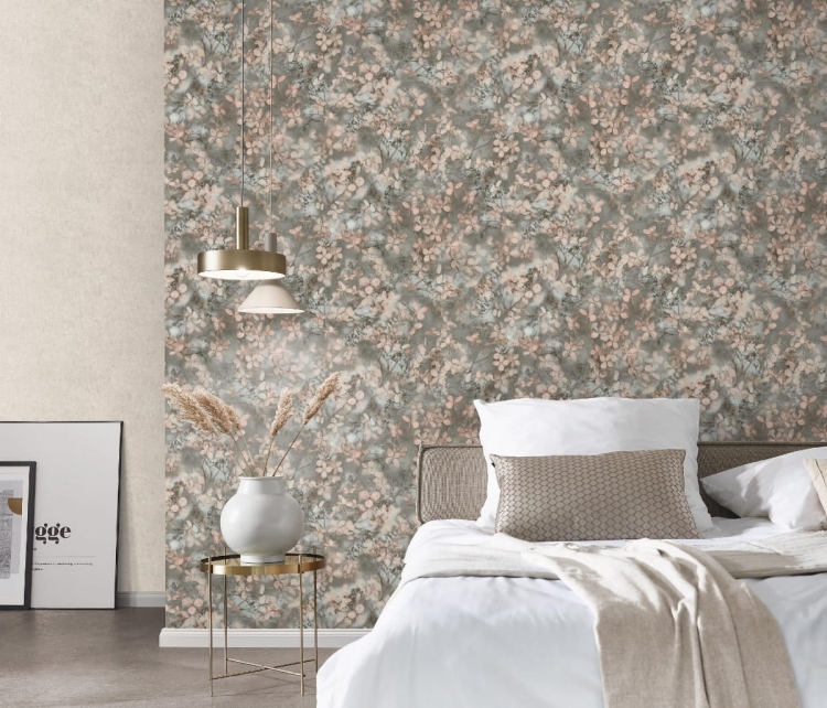 Tapeta ścienna na flizelinie beżowa listki 3D 10415-10