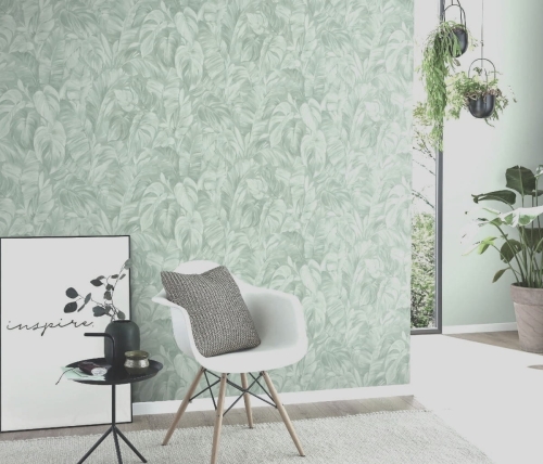 Tapeta ścienna na flizelinie turkusowa liście 10416-07