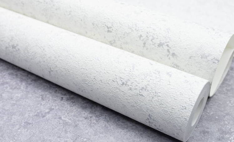 Tapeta ścienna na flizelinie 526309 biało srebrny tynk