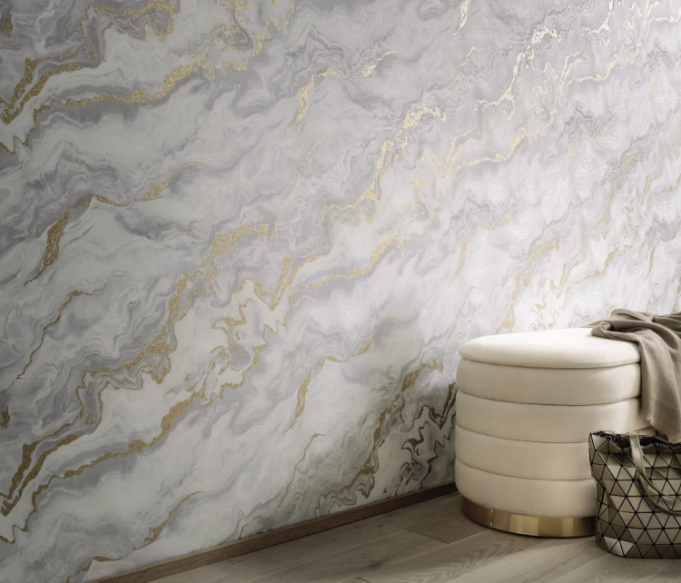 Tapeta ścienna na flizelinie 10447-31 złoto biały marmur