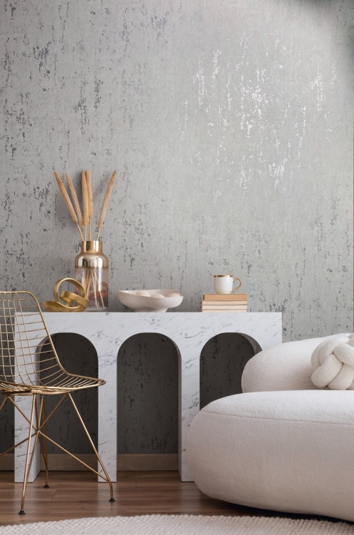 Tapeta ścienna na flizelinie 35144 Marburg City Romance beton tynk jasnoszary ze srebrnymi przetarciami