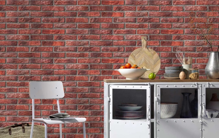 Tapeta ścienna papierowa 4303-1 czerwona cegła