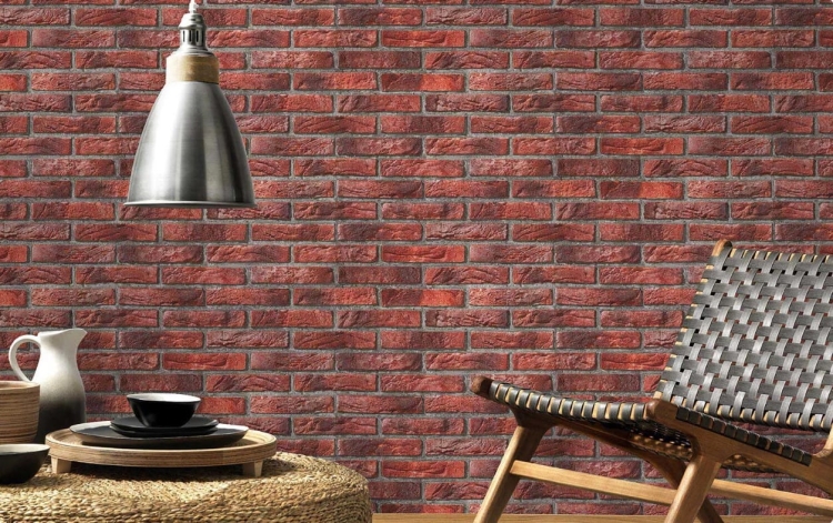 Tapeta ścienna papierowa 4303-1 czerwona cegła