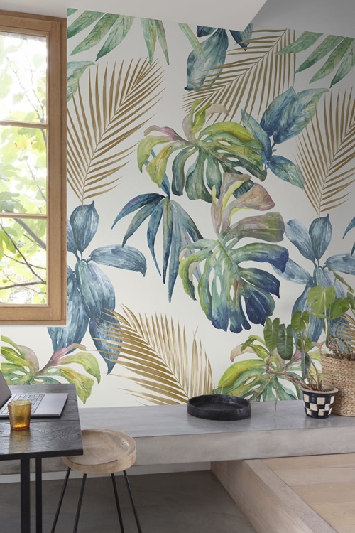 Fototapeta Mural A54501 botaniczna liście kolorowe liście Grandeco Orom 2 2.jpg