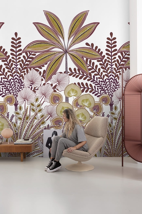 Fototapeta Mural A67701 botaniczna liście kolorowe liście Grandeco Orom 2 1.jpg