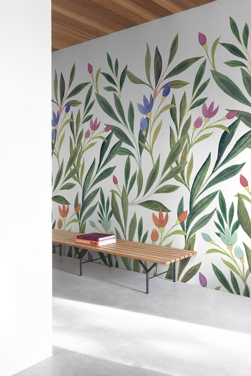 Fototapeta Mural A72801 liście kwiaty natura Grandeco Orom 2.jpg