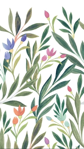 Fototapeta Mural A72801 liście kwiaty natura Grandeco Orom 2 1.jpg