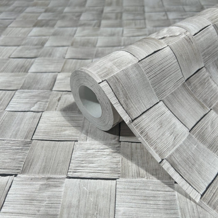 Tapeta na flizelinie Marburg Struktura 45741 plecionka rattan szary