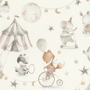 Tapeta flizelinowa 301922 Rasch Kids  World II liski słoniki dla dzieci
