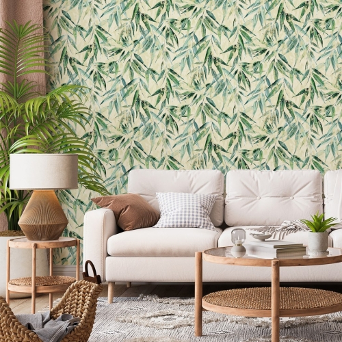 Tapeta ścienna na flizelinie 89040 Novamur Naomi Liście zielone