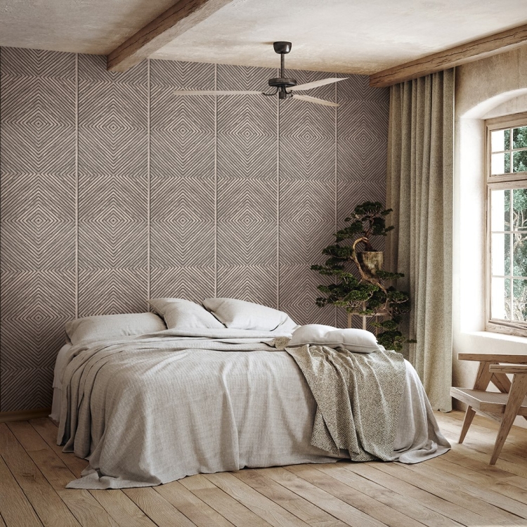 Tapeta ścienna na flizelinie 89018 Novamur Naomi Lamele naturalny brązowy - panel aranżacja