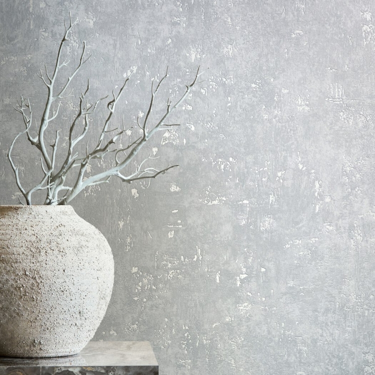 Tapeta ścienna na flizelinie 82371 Novamur Naomi Tynk popielaty srebrny