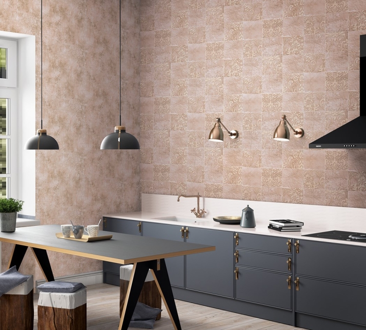 Tapeta ścienna na flizelinie 82257 Novamur Hailey kafelki z motywem roślinnym