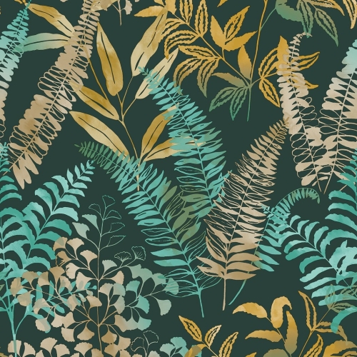 Tapeta ścienna na flizelinie 128757 Superfresco Easy Intrigue granatowa z motywem liści