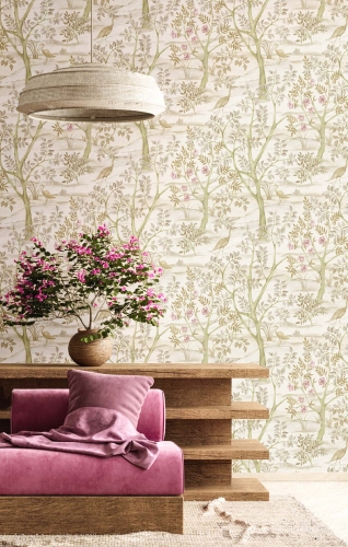 Tapeta ścienna na flizelinie 8315 Cristiana Masi Blooming Garden drzewka żurawie