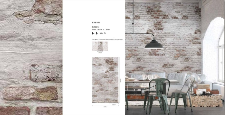 Fototapeta Mural EP6101 mur cegła ściana Grandeco Orom 2