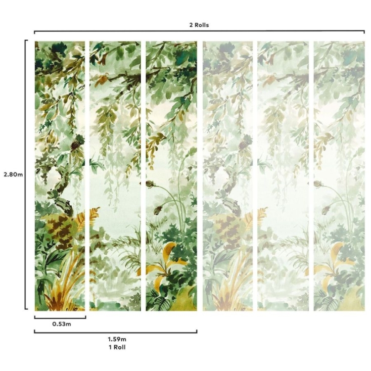 Fototapeta Mural A52201 botaniczna las liście Grandeco Orom 2