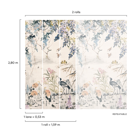 Fototapeta Mural A52301 natura ptaki rośliny Grandeco Orom 2