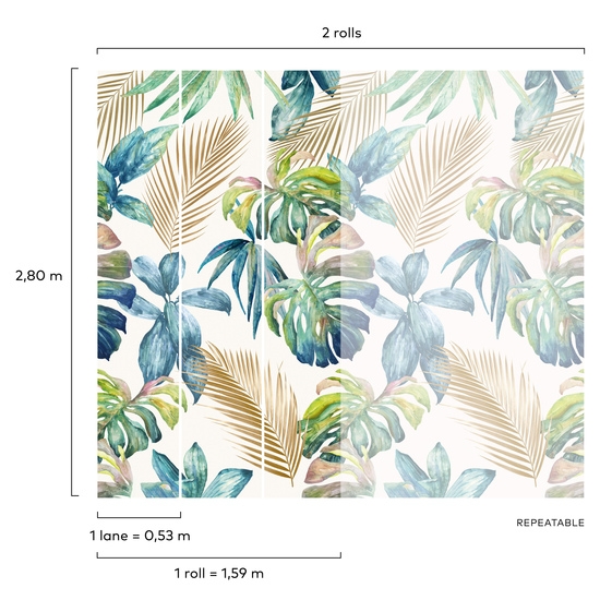 Fototapeta Mural A54501 botaniczna liście kolorowe liście Grandeco Orom 2