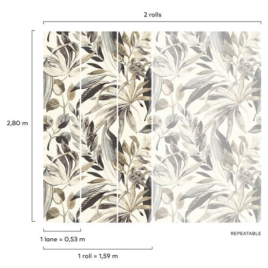 Fototapeta Mural A71701 botaniczna liście Grandeco Orom 2