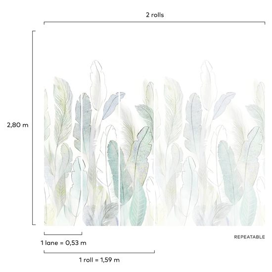 Fototapeta Mural A73501 botaniczna liście Grandeco Orom 2