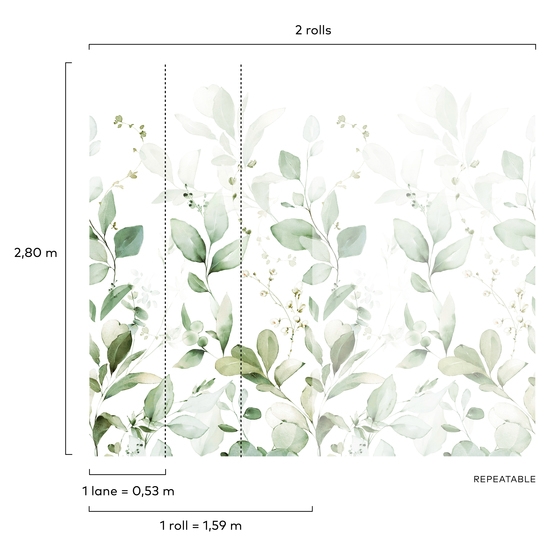 Fototapeta Mural A77101 botaniczna liście kwiaty Grandeco Orom 2