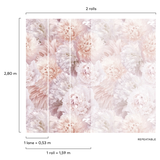 Fototapeta Mural A77501 duże romantyczne kwiaty Grandeco Orom 2