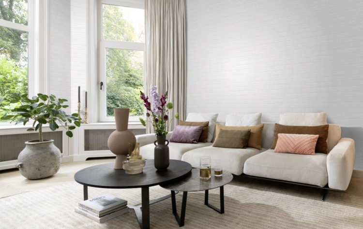 Tapeta ścienna winylowa na flizelinie, biała cegła 3D, Rasch, 309627