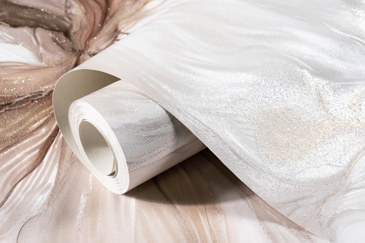 Tapeta ścienna na flizelinie 4618-07 woal duże kwiaty z brokatem