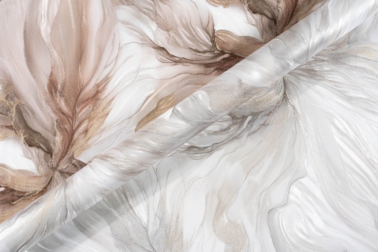 Tapeta ścienna na flizelinie 4618-07 woal duże kwiaty z brokatem