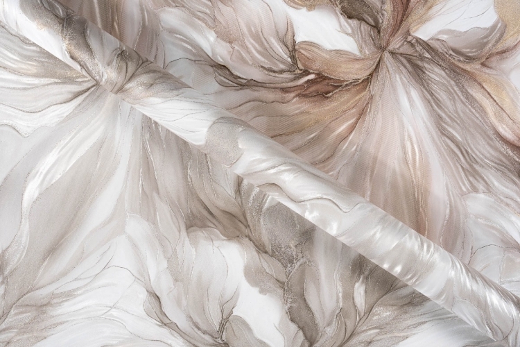 Tapeta ścienna na flizelinie 4618-07 woal duże kwiaty z brokatem