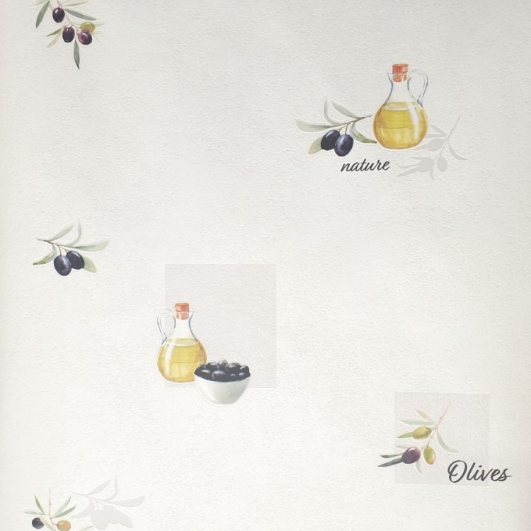 Tapeta ścienna na flizelinie M82407 kuchnia oliwki styl skandynawski