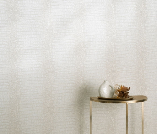 Tapeta na flizelinie 10560-02 Erismann Forest Dreams kremowa skóra krokodyla