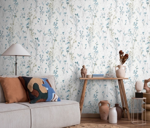 Tapeta na flizelinie 10561-18 Erismann Forest Dreams niebieskie łąkowe kwiaty