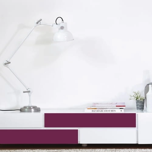 D-C-Fix 200-3243 45cm okleina samoprzylepna, jednokolorowa, jagodowy połysk, dekoracyjna, folia samoprzylepna na meble, drzwi, blat kuchenny, parapet