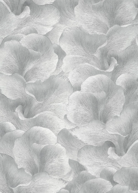 Tapeta na flizeline 10527-29 Erismann Fashion for Walls 5 srebrne liście 3D, miłorząb, wzór roślinny