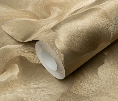 Tapeta na flizeline 10527-30 Erismann Fashion for Walls 5 złote liście 3D, miłorząb wzór roślinny