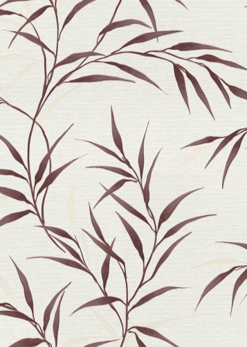 Tapeta na flizeline 10528-06 Erismann Fashion for Walls 5 bordowe wiśniowe liście bambus