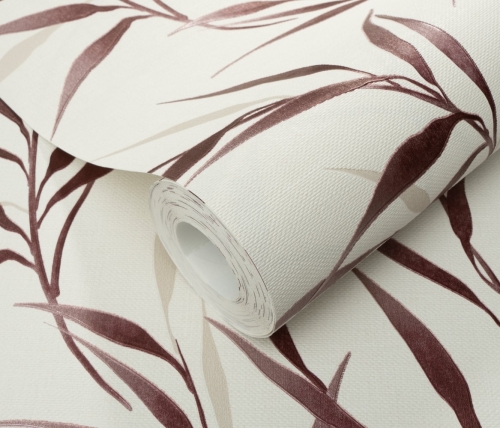 Tapeta na flizeline 10528-06 Erismann Fashion for Walls 5 bordowe liście bambus