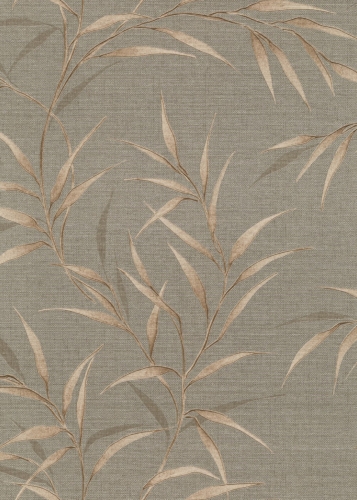 Tapeta na flizeline 10528-11 Erismann Fashion for Walls 5 liście trawy bambus szaro brązowe bure