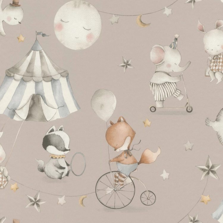 Tapeta Rasch Kids World II 301939 słoniki cyrk toupe