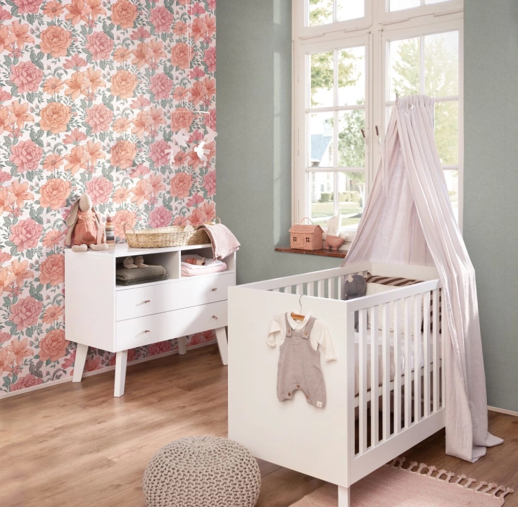 Rasch Kids World II 252835 Tapeta ścienna jednokolorowa zielony