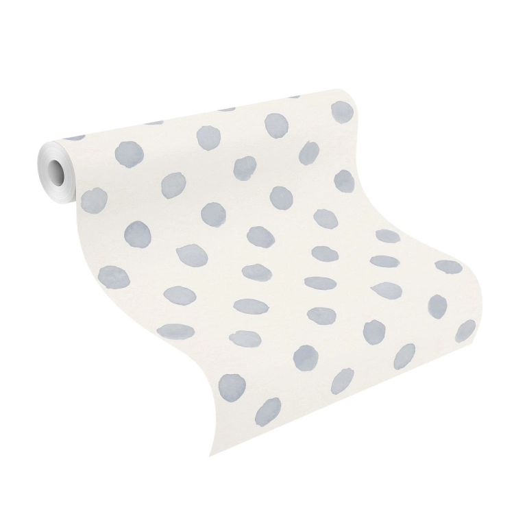 Tapeta flizelinowa 252033 Rasch Kids World II niebieskie kropki groszki