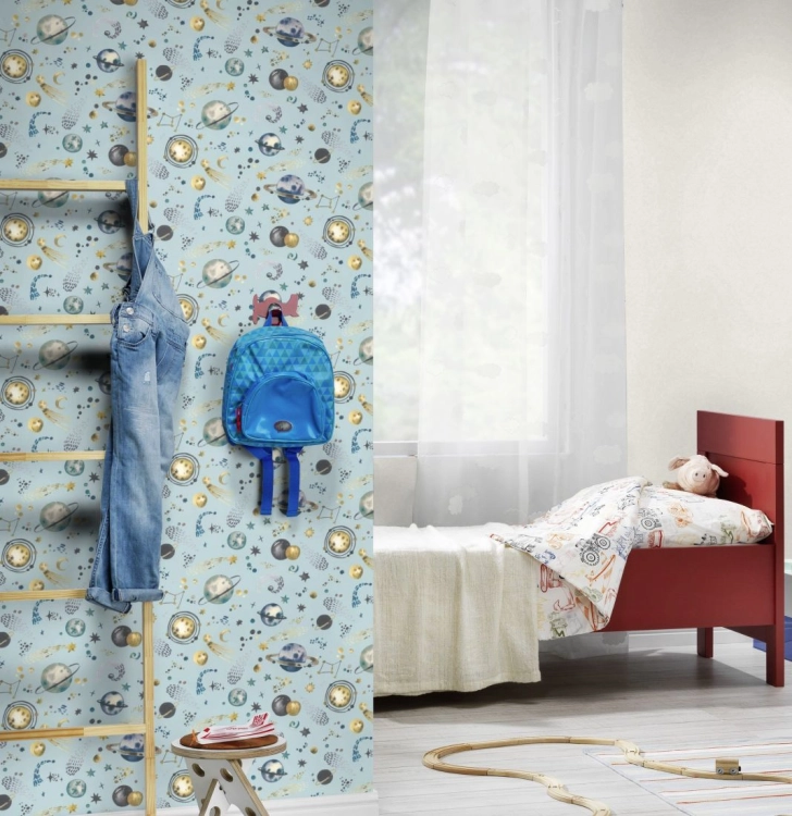 Tapeta flizelinowa 300949 Rasch Kids World II kosmos niebieski