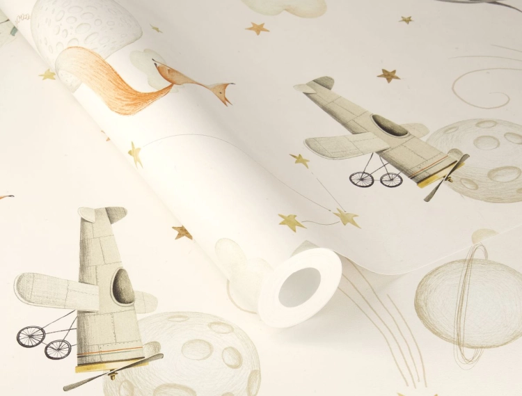 Tapeta flizelinowa 302219 Rasch Kids World II Mały książę lisek kosmos
