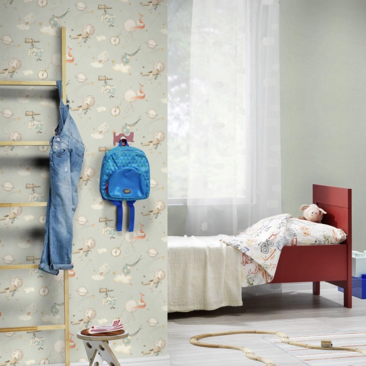 Tapeta flizelinowa 302226 Rasch Kids World II Mały książę lisek planety