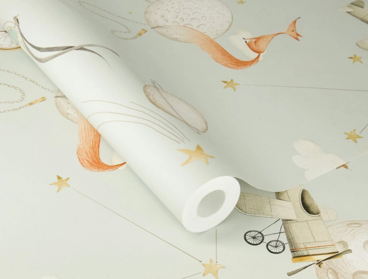 Tapeta flizelinowa 302226 Rasch Kids World II Mały książę lisek planety