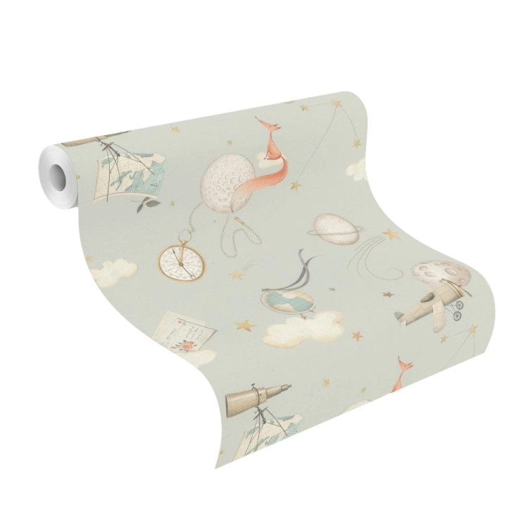 Tapeta flizelinowa 302226 Rasch Kids World II Mały książę lisek planety